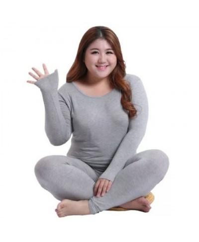 Thermal Underwear Suit Women Clothing Autumn Women Long Johns Solid Warm Winter Girls Underwear 3XL 4XL 5XL 90KG Wear $32.27 ...