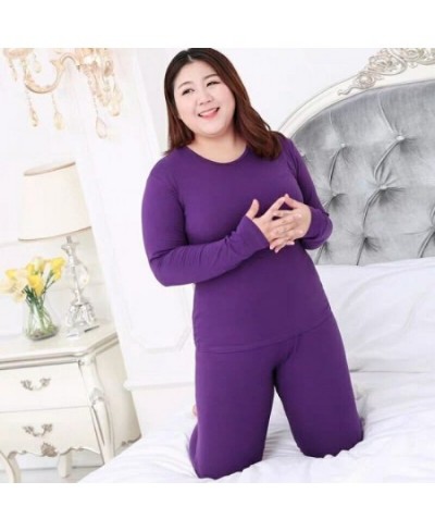 Thermal Underwear Suit Women Clothing Autumn Women Long Johns Solid Warm Winter Girls Underwear 3XL 4XL 5XL 90KG Wear $32.27 ...