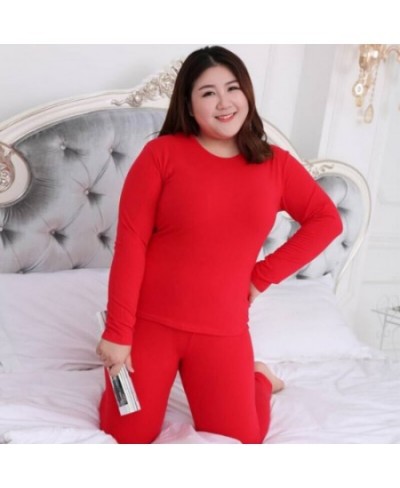 Thermal Underwear Suit Women Clothing Autumn Women Long Johns Solid Warm Winter Girls Underwear 3XL 4XL 5XL 90KG Wear $32.27 ...