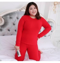 Thermal Underwear Suit Women Clothing Autumn Women Long Johns Solid Warm Winter Girls Underwear 3XL 4XL 5XL 90KG Wear $32.27 ...