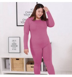 Thermal Underwear Suit Women Clothing Autumn Women Long Johns Solid Warm Winter Girls Underwear 3XL 4XL 5XL 90KG Wear $32.27 ...