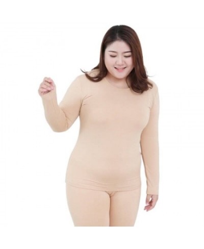 Thermal Underwear Suit Women Clothing Autumn Women Long Johns Solid Warm Winter Girls Underwear 3XL 4XL 5XL 90KG Wear $32.27 ...