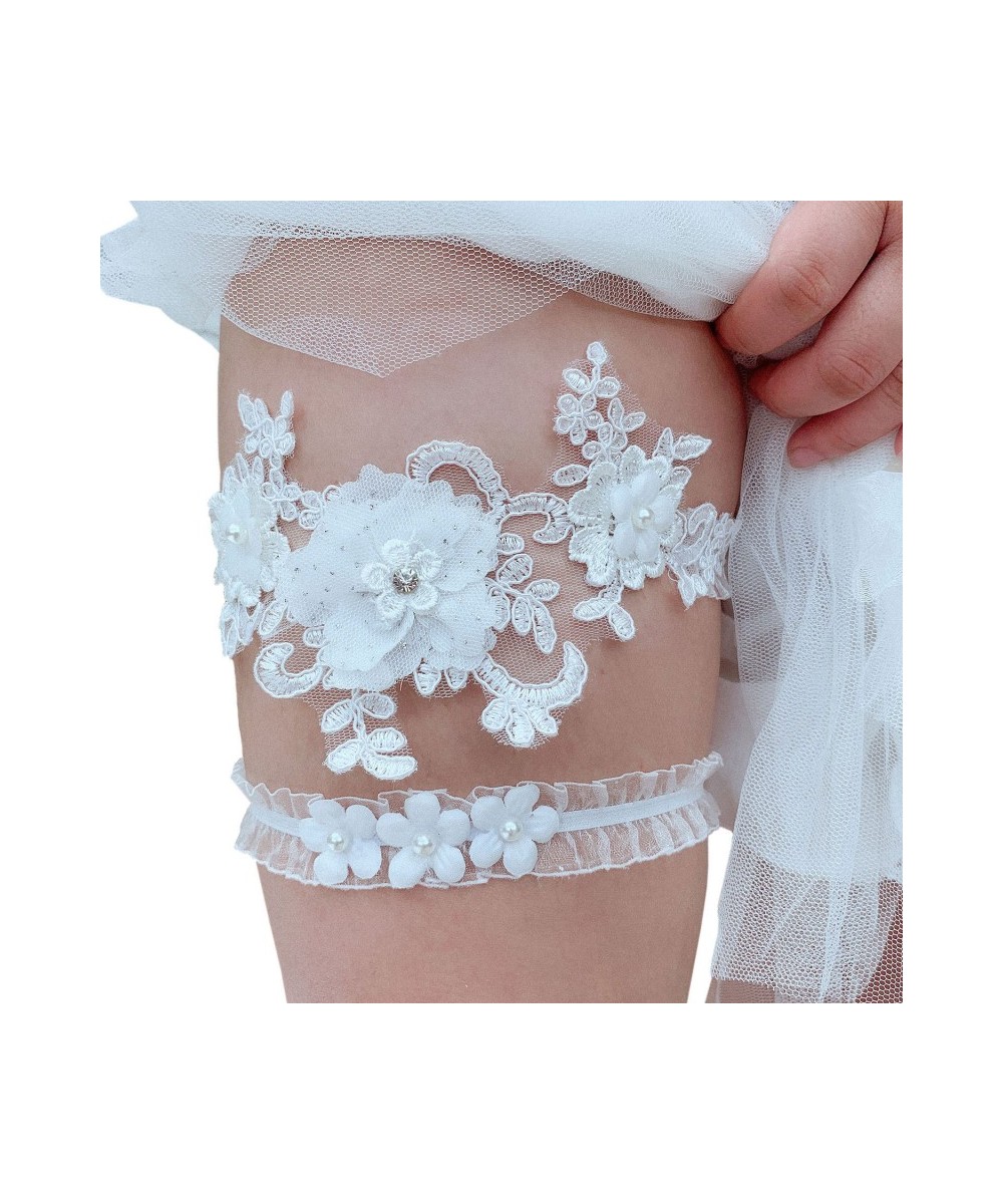 Wedding Garter Rhinestone Embroidery Flower Beading Sexy Garters for Women Bride Thigh Ring Bridal Leg Garter High Quality $1...