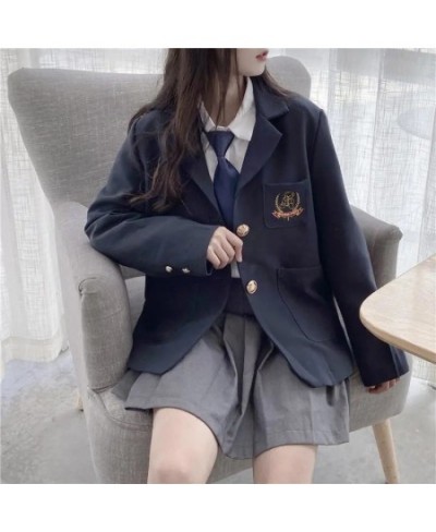 Woman School College Uniform Blazers Korean Fashion Bear Embroidery England Style Jackets Loose JK Coats Women Clothing $38.7...