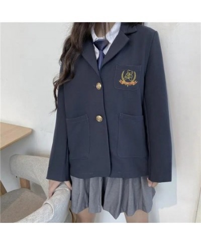 Woman School College Uniform Blazers Korean Fashion Bear Embroidery England Style Jackets Loose JK Coats Women Clothing $38.7...