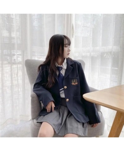 Woman School College Uniform Blazers Korean Fashion Bear Embroidery England Style Jackets Loose JK Coats Women Clothing $38.7...