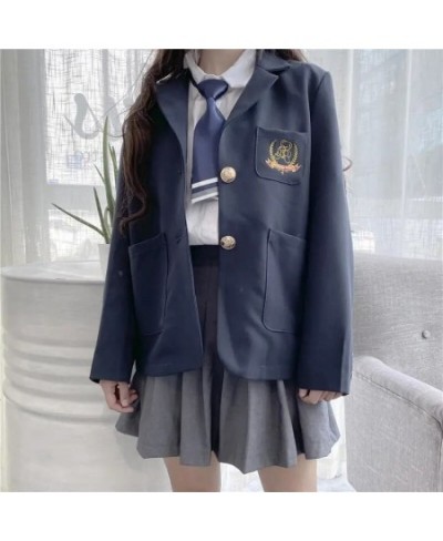 Woman School College Uniform Blazers Korean Fashion Bear Embroidery England Style Jackets Loose JK Coats Women Clothing $38.7...