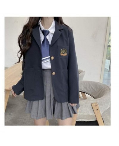 Woman School College Uniform Blazers Korean Fashion Bear Embroidery England Style Jackets Loose JK Coats Women Clothing $38.7...