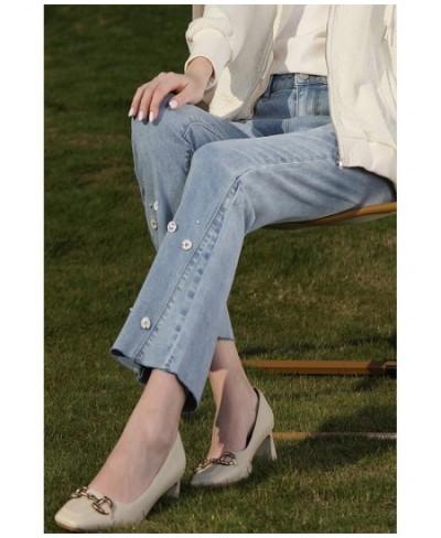 denim pants women 2023 spring elegant flare jeans slim cotton Trousers 2231164868 $101.69 - Jeans