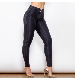 Shascullfites Butt Lift Jeans Women's Elastic Skinny Slimming Four Ways Stretchable Black Boyfriend Jeans $59.21 - Bottoms