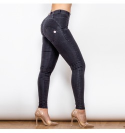 Shascullfites Butt Lift Jeans Women's Elastic Skinny Slimming Four Ways Stretchable Black Boyfriend Jeans $59.21 - Bottoms