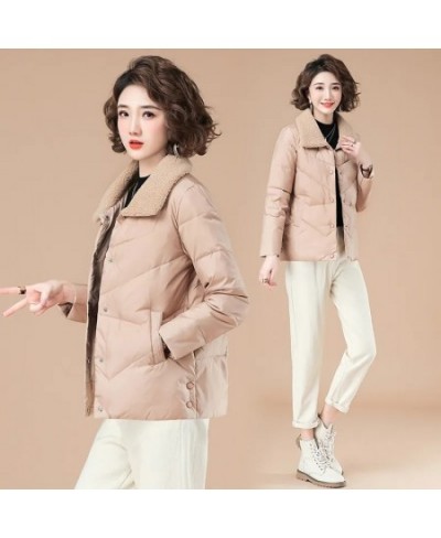 2022 New Women's Winter Parkas Jacket Fashion Cashmere Lamb Wool Down Cotton Jackets Ladies Short Coat Female Elegant Outerwe...