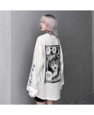 Emo Alt Cartoon Horror Graphic T-shirt Women Character Print Loose Punk Japanese T Shirts Pullover Top Harajuku Street Tees $...