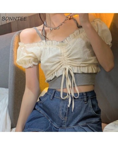 Sets Women Summer Korean Style Sweet Fashion Streetwear Slim All-match Holiday Comfortable Cropped Party Girls Kawaii Elegant...