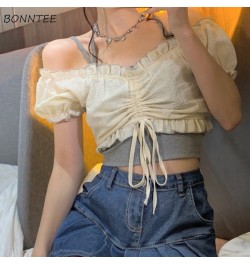 Sets Women Summer Korean Style Sweet Fashion Streetwear Slim All-match Holiday Comfortable Cropped Party Girls Kawaii Elegant...