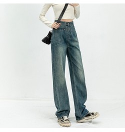 Vintage Jeans Woman High Waist Korean Fashion Straight Leg Jeans Women 2022 Streetwear Denim Women's Pants Y2k Female Clothin...