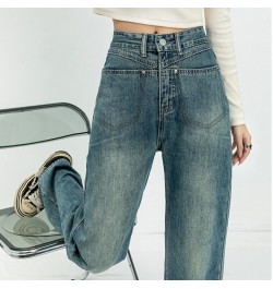 Vintage Jeans Woman High Waist Korean Fashion Straight Leg Jeans Women 2022 Streetwear Denim Women's Pants Y2k Female Clothin...