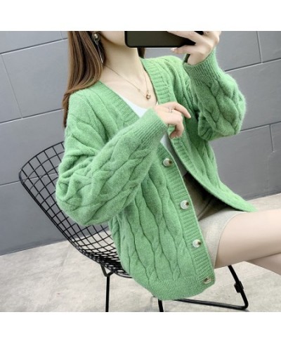 Women's Knitted Cardigan Sweater Loose Fashion New Autumn And Winter Western Style Casual Jacket Coat Women $42.42 - Sweaters