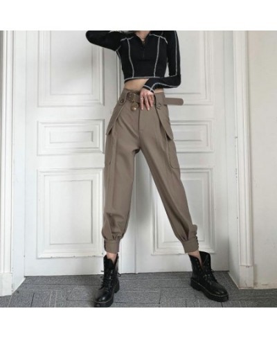 2023 Fashion Women Streetwear Cargo Pant Korean Style Wide Leg Elastic Waist Harem Pant Female Casual Loose Jogger Trouser $3...