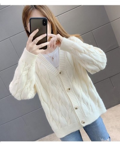 Women's Knitted Cardigan Sweater Loose Fashion New Autumn And Winter Western Style Casual Jacket Coat Women $42.42 - Sweaters