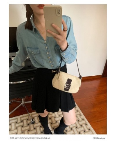 new denim shirt female long-sleeved all-match shirt $32.90 - Tops & Tees