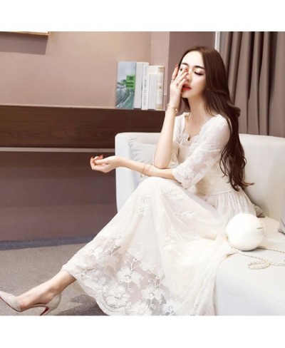 Spring 2022 New Women's South Korea Large Yards Long Lace Dress Aristocratic Temperament of Cultivate One's Morality Dress $4...