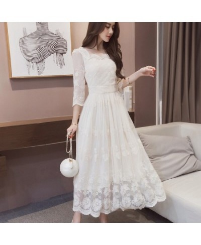 Spring 2022 New Women's South Korea Large Yards Long Lace Dress Aristocratic Temperament of Cultivate One's Morality Dress $4...