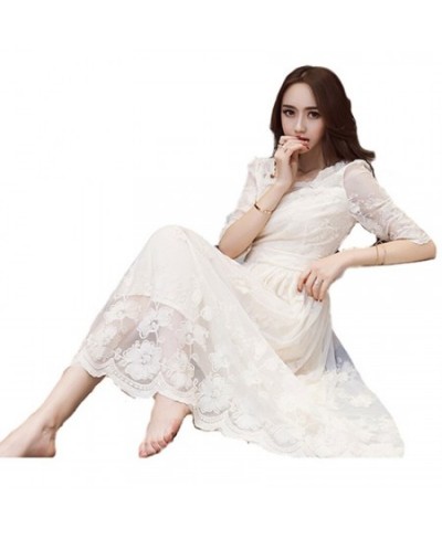 Spring 2022 New Women's South Korea Large Yards Long Lace Dress Aristocratic Temperament of Cultivate One's Morality Dress $4...