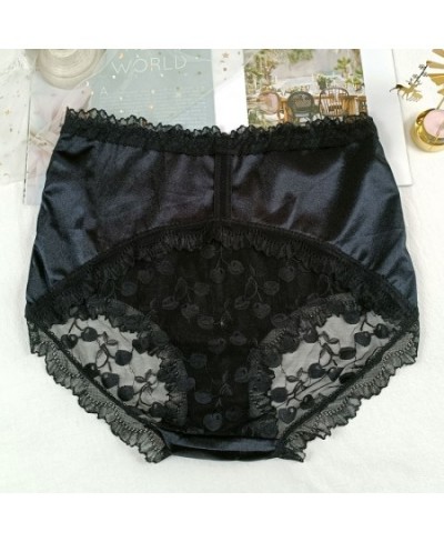 Plus Size Women Panties Sexy Lace Mesh Comfortable High Waist Satin Panties for Women Underwear Ladies Briefs of Large Size $...