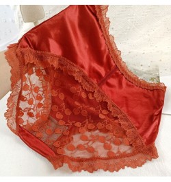 Plus Size Women Panties Sexy Lace Mesh Comfortable High Waist Satin Panties for Women Underwear Ladies Briefs of Large Size $...