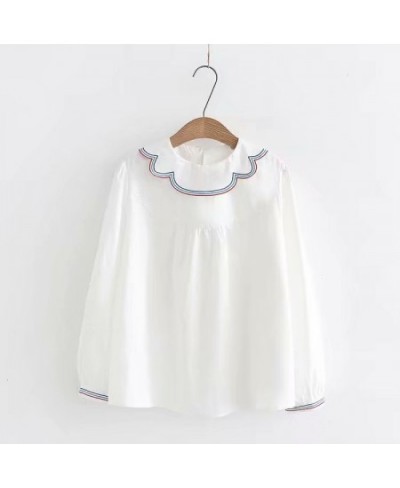 2023 Spring Women White Elegant Cotton Blouses Casual Loose Female Shirt Ladies Tops $37.98 - Blouses & Shirts