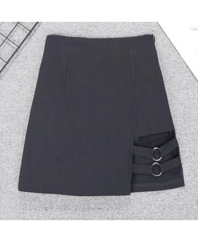 Sexy Gothic Women Mini Skirt High Waist Irregular Punk Grunge Black Summer Skirts 2023 Egirl Y2k Cute Streetwear Slit Skirt $...