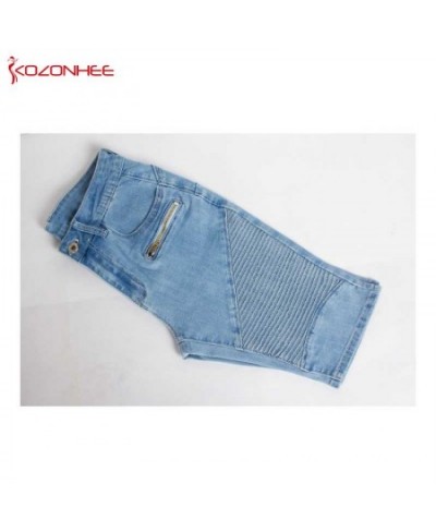 Skinny Stretch Blue Jeans With Mid Waist For Women Knee Length Pencil Thin Jeans Pants For Female T52 $46.31 - Jeans