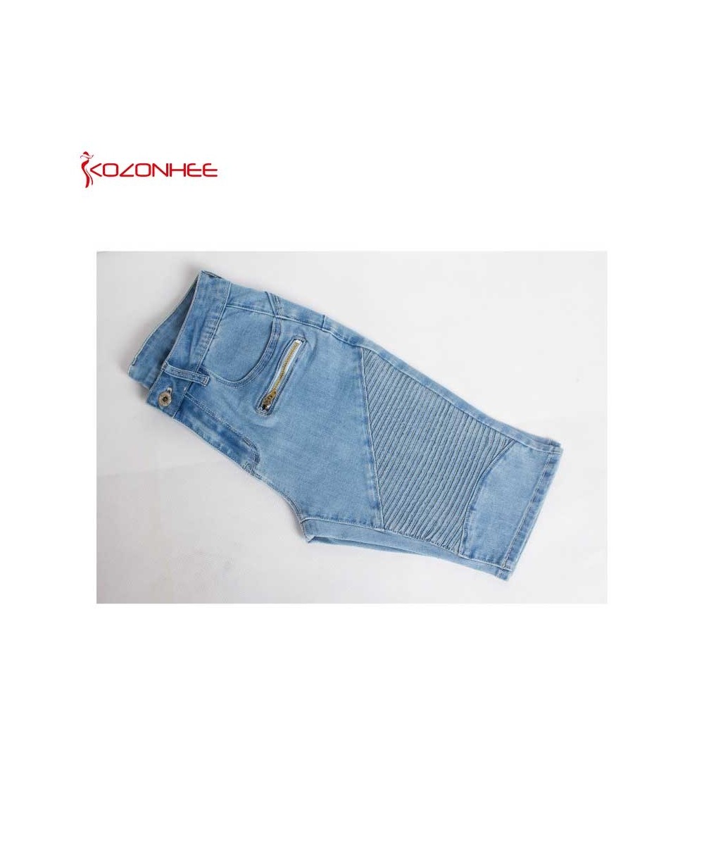 Skinny Stretch Blue Jeans With Mid Waist For Women Knee Length Pencil Thin Jeans Pants For Female T52 $46.31 - Jeans