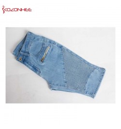 Skinny Stretch Blue Jeans With Mid Waist For Women Knee Length Pencil Thin Jeans Pants For Female T52 $46.31 - Jeans