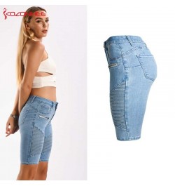 Skinny Stretch Blue Jeans With Mid Waist For Women Knee Length Pencil Thin Jeans Pants For Female T52 $46.31 - Jeans