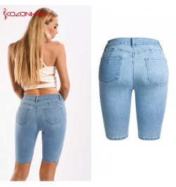 Skinny Stretch Blue Jeans With Mid Waist For Women Knee Length Pencil Thin Jeans Pants For Female T52 $46.31 - Jeans