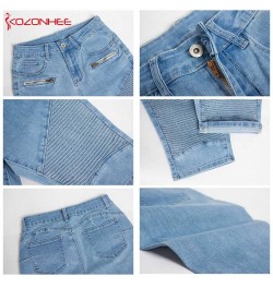 Skinny Stretch Blue Jeans With Mid Waist For Women Knee Length Pencil Thin Jeans Pants For Female T52 $46.31 - Jeans