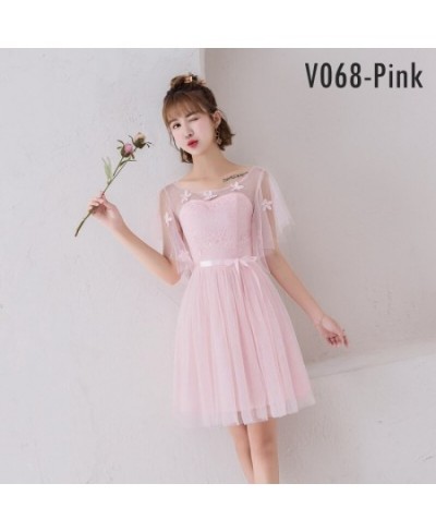 Pink Fairy Bridesmaid Dress A-Line Ball Gown Lace Tulle Short Prom Dress Wedding Party Sexy Dresses $39.80 - Dresses