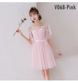 Pink Fairy Bridesmaid Dress A-Line Ball Gown Lace Tulle Short Prom Dress Wedding Party Sexy Dresses $39.80 - Dresses