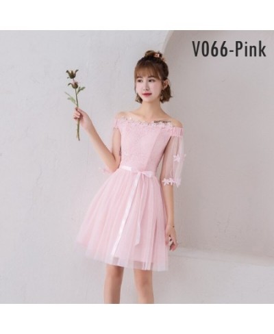 Pink Fairy Bridesmaid Dress A-Line Ball Gown Lace Tulle Short Prom Dress Wedding Party Sexy Dresses $39.80 - Dresses