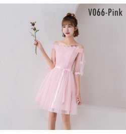 Pink Fairy Bridesmaid Dress A-Line Ball Gown Lace Tulle Short Prom Dress Wedding Party Sexy Dresses $39.80 - Dresses