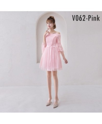 Pink Fairy Bridesmaid Dress A-Line Ball Gown Lace Tulle Short Prom Dress Wedding Party Sexy Dresses $39.80 - Dresses