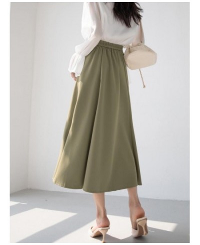 Skirt Women High Waist Midi Skirt Summer Elegant Women's Long Skirts Office Skirts Female Clothes Woman Fashion 2023 $40.86 -...