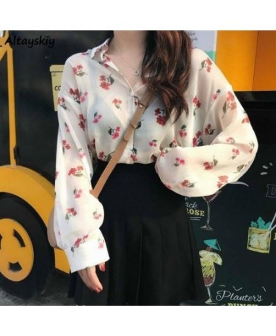 Blouses Women Ulzzang Summer Spring New College Fresh Floral Sun-proof Long Sleeve Femme Blusas All-match Vintage Lady Shirts...