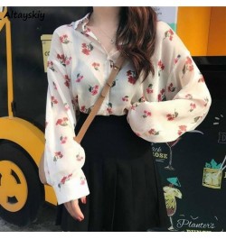 Blouses Women Ulzzang Summer Spring New College Fresh Floral Sun-proof Long Sleeve Femme Blusas All-match Vintage Lady Shirts...