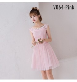 Pink Fairy Bridesmaid Dress A-Line Ball Gown Lace Tulle Short Prom Dress Wedding Party Sexy Dresses $39.80 - Dresses