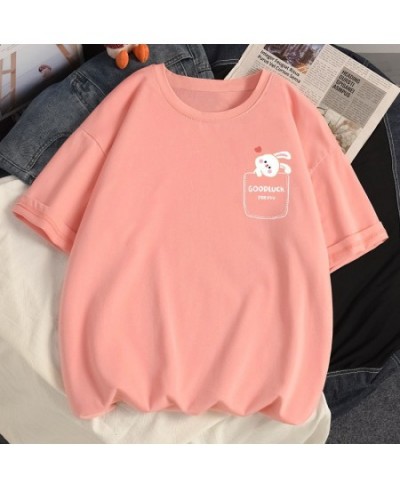 Harajuku y2k 100% Cotton T Shirt Cute Anime Loose Tees Ulzzang Kawaii Animal Printing Summer Short Sleeved T-shirts Women Top...