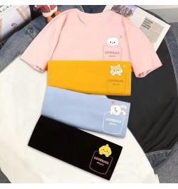 Harajuku y2k 100% Cotton T Shirt Cute Anime Loose Tees Ulzzang Kawaii Animal Printing Summer Short Sleeved T-shirts Women Top...