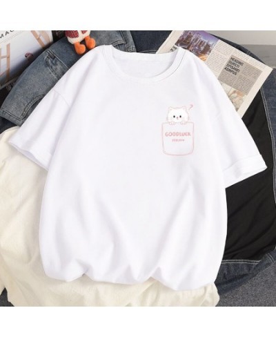 Harajuku y2k 100% Cotton T Shirt Cute Anime Loose Tees Ulzzang Kawaii Animal Printing Summer Short Sleeved T-shirts Women Top...